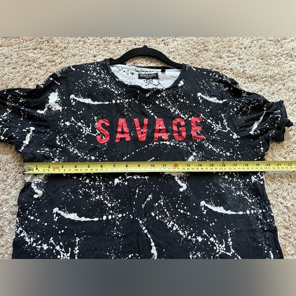 Brave Soul London Shirt Graphic Tee Savage Short Sleeve Paint Splatter Medium - Picture 6 of 6